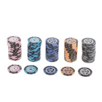 카지노 칩 포커칩 100pc 포커칩 세트 게임 토큰 게이밍 칩 클레이 카운터 포커칩, [01] 1