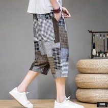가바바 남성 빅사이즈 반바지 일본 패피 남자스타일 특이한 문양의 아메카지룩 밴딩팬츠 5XL까지 G67762