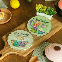 일러스트 액자느낌 도자기 라면 냄비받침대 예쁜, 해바라기 세송이