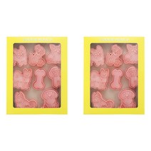 Mian Xiao Xin 비스킷 몰드 DIY 3D 입체 홈베이킹 도구 아이싱 쿠키스탬프 8종 세트, 2개, 강아지