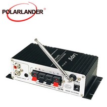 USB SD FM 12V 소형 앰프 자동차 스테레오 오디오 전력 증폭기 MP3 디지털 플레이어 2ch 출력 15WX2 RMS, 한개옵션0