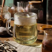 홈카페 커피숍 카페 차우리는 뚜껑있는 머그잔 머그컵 내열 유리컵, 플라워 400ml)