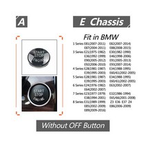 BMW 모든 E 사이트 E87 E60 E83 E84 E89 E90 E91 E92 자동차 엔진 시작 중지 버튼 교체 커버 스위치 자동차 인테리어 액세서리, 04 Black, 04 Black