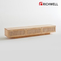 [리치웰] 고무나무 원목 버티컬 거실장 2100 (서랍형), 디자인:서랍형