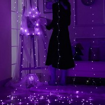 USB LED 커튼 화환 꽃줄 Led 라이트 크리스마스 스트링 라이트 크리스마스 장식 휴일 웨딩 2022, 03 3x3M, 08 purple