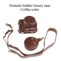 New Luxury Pu Leather Camera Case Bag Protective Body For Leica D-LUX7 D7 Typ 109 With Strap Mini Po, 05 Real leather -coffee