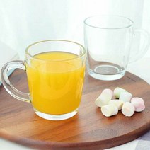 퓨전머그컵 375mL 1P 홈카페유리컵 손잡이 냉커피잔, 단품