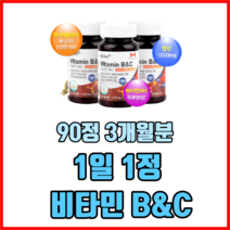 1일 1정 비타민 B&C 90정 3개월분 비타민B 비타민C 가족영양제 종합비타민, 2개