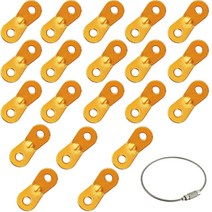 삼코스 알루미늄 자재 금구 로프 길이 조정 아웃도어 캠프 텐트 5mm까지 대응 20개 세트 수납용 와이어 홀더 부착 (골드)