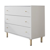 블리 확장형 인출식 화장대 1000 수납 서랍 화이트 (거울/의자 선택형), 블리 3단서랍장 단품