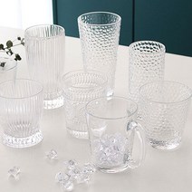 퓨어 유리잔 9종 선택형 / 홈카페 음료 주스 원두커피 칵테일, 04.워터닷 베이직 300ml, 1개