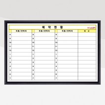 차량예약현황표 현황판 900x600 차량관리 화이트보드 도안칠판 인쇄 주문제작, 자석형(자석부착 o), 블랙우드