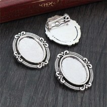 예쁜 10개 13x18mm 내부 크기 2 스타일 골동품 실버 도금 브로치 카메오 카보 숑 자료 설정 매력 펜던트 목걸이 결과