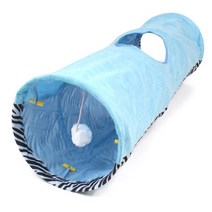 펫라이프 쥬쥬 터널 90cm 블루 캣 1구 터널 놀이터, 쿠팡롱리치쇼핑몰 1