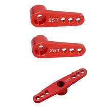 3 PCS 스티어링 서보 아암 금속 부품 : 2PCS 25T 1/8 1/10 RC 모델 자동차 / 보트 Futaba HSP HPI WLToys Himoto Redcat, 하나, 빨강 및 레드