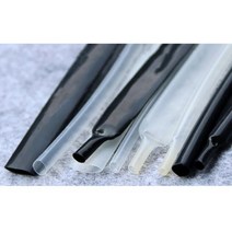 검은 색 PVDF 열 수축 튜브 2000x 0.8-1600x 19.1mm 2 배 고온 산 및 알칼리 내마모성 난연성, [01]Black 1Meter, [05]15.4mm
