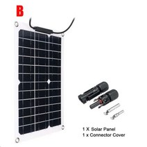 MAX. 유연한 태양 전지 패널 키트 자동차 배터리 태양열 충전기 가정 및 야외 RV 800W 18V PET, 1X 380mm 태양 전지판