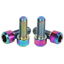 Bnineteenteam M6 16mm 산악 자전거 브레이크 나사 4개 레버 고정용 디스크 클램프 볼트(눈부심) [미국 직배송], Dazzling