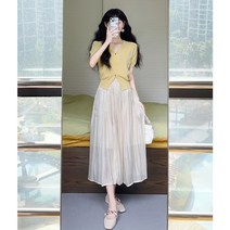 가디건 스커트 세트 투피스 오피스룩 부드러운 차분한 느낌 여름 투피스 데일리 자주입는