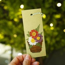 체크스토리 압화책갈피 만들기 컬러색지 1인 5인 수국퍼플+안개오렌지(1인세트), 1개