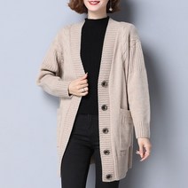 여자 롱 가디건 브랜드 가을 코디 fdfklak 새로운 겨울 긴 소매 느슨한 울 스웨터