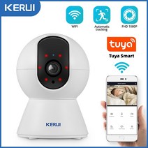 CCTV 방범 보안 감시 IP 카메라 현관 문 스마트폰 가정용 매장 무선 초소형 펫 씨씨티비 Kerui 1080p 3mp tuya 스마트 미니 와이파이 ip 실내 홈 cctv, 64GB 카드로 3mp, 미국 플러그