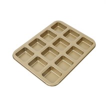 낮은큐브팬12구(골드) 브라우니 베이킹 쿠키틀