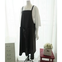 소담소담 풍문 블랙 해지 원피스형 앞치마 빅사이즈가능, 기장110cm 일반사이즈
