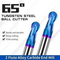 AUGT-볼 노즈 엔드 밀 HRC65 1-20mm 생크 2 플루트 CNC 라우터 비트 나노 블루 코팅 카바이드 밀링 커터 금속 공구, 05 R1.5x4Dx50L_01 1Pcs