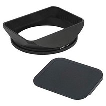 Haoge 77mm 스퀘어 메탈 나사식 마운트 렌즈 후드 쉐이드 캡이있는 77mm 캐논 니콘 소니 라이카 Leitz 칼 자이스 Voigtlander Nikkor 파나소닉 후지 필름 올림푸스 렌즈 및 기타 77mm 필터 스레드 렌즈 용