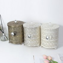 앤틱 그레이스 미니 휴지통, 중, 실버