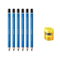 스테들러 어린이 점보연필 100J 유아연필 2B 6p   전용 연필깎이 날개형, 랜덤발송, 1세트