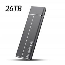 휴대용 SSD 500GB 고속 1TB 2TB 4TB 8TB 외부 하드 드라이브 C USB3.1 외장형 디스크 노트북, 11 Black 26TB, 한개옵션1