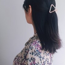 프랑스핀 마블 골드 미니반머리 삼각 세모 트라이엥글 쁘띠 단발머리 집게핀