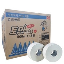 탑월드/ 토미 점보롤 화장지 500M 1겹 16롤 엠보싱 업소용 대용량 휴지 티슈 실, 1개