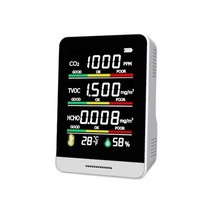 서브모니터 보조모니터 노트북보조모니터 포터블모니터 다기능 3 in 15 in 1 co2 meter 디지털 온도 습도 테스터 이산화탄소 tvoc hcho 감지기 공기 품질 모니터, 활기 없는