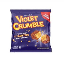 Violet Crumble 170 grams ( 6 oz) Gluten Free Bite Size Honeycomb Chunks Coated in Chocolate Flavor, 1, One Size