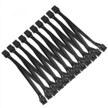 20cm 그래픽 카드 8 핀 암-2x 8p (6 + 2) 연장 전원 케이블 수 PCIe Express 4 라인 커넥터 10Pcs, 01 black