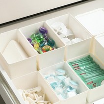 서랍정리 세제 면봉 일회용품 뚜껑소품수납함 사무실, 연결형 뚜껑케이스 대