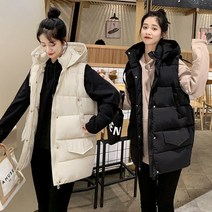 EOSI 여성 경량 코튼 패딩조끼 후드패딩 숏패딩