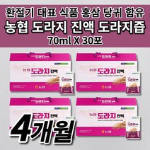 충북 인삼 농협 국산 국내산 도라지 진액 즙 엑기스 액기스 원액 식약처 인증 환절기 기관지 건강 에 좋은 음식 차 식품 선물 6년근 홍삼 대추 당귀 영지버섯 함유 도라지즙 30포, 4개