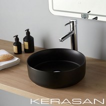 italy KERASAN 세면기 치오톨라 C2-430231 탑볼 세면대 도기 블랙, 1개