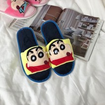 귀여운 짱구는 못말려 짱구 액션가면 쵸코비 디자인 부드러운 층간소음 방지 슬리퍼 실내화 사무실 거실 실내 털 보온 여름 겨울 거실화 커스텀 기능성, B + 230-235