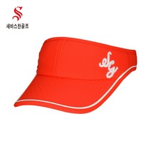세바스찬골프 여성 골프웨어 악세사리 파이핑 장식 썬캡 모자 L45 L46, 레드