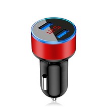 자동차 충전기 배터리 화웨이 샤오미 레드미 10 9 아이폰 12 삼성 LG 듀얼 USB 어댑터용 18W 차량용 충전기, 02 Red