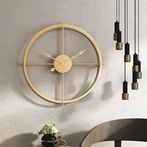 위플립 북유럽 무음 거실 인테리어 예쁜 디자인 시계, 골드