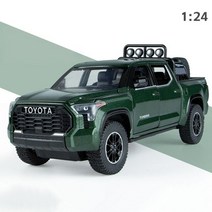 1:24 다이캐스트 차량 시뮬레이션 Toyatas Tundras 합금 자동차 모델 소리와 빛 금속 당겨 소년 선물, 06 Green With Box