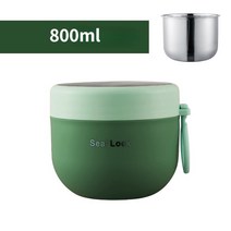 예쁜 피크닉 소풍 도시락통710ML 스테인레스 스틸 도시락 마시는 컵 숟가락 음식 열 항아리 절연 수프 보온, 한개옵션1, 13 Green 800ml