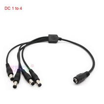 전원분배기 호환 DC 전원 잭 5.5*2.1mm 케이블 보안 CCTV 카메라 및 LED 스트립 용 1 암-2/3/4/5 수 플러그, 03 DC 1 to 4