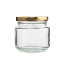 유리병 잼병 과일청 수제청 밀폐용기 잼병 꿀병, 원형 250ml 골드
